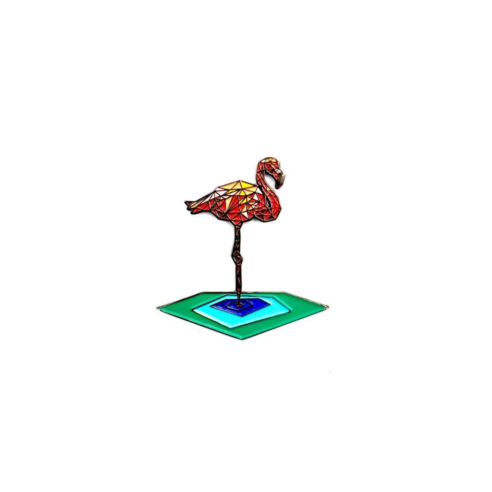 Enamel Pin Custom Lapel The Geometric Flamingo Pin- Geometric Pin